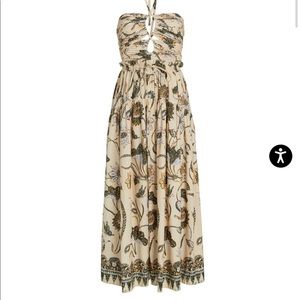 Ulla Johnson Ella Cut-Out Floral Poplin Halter Dress 0